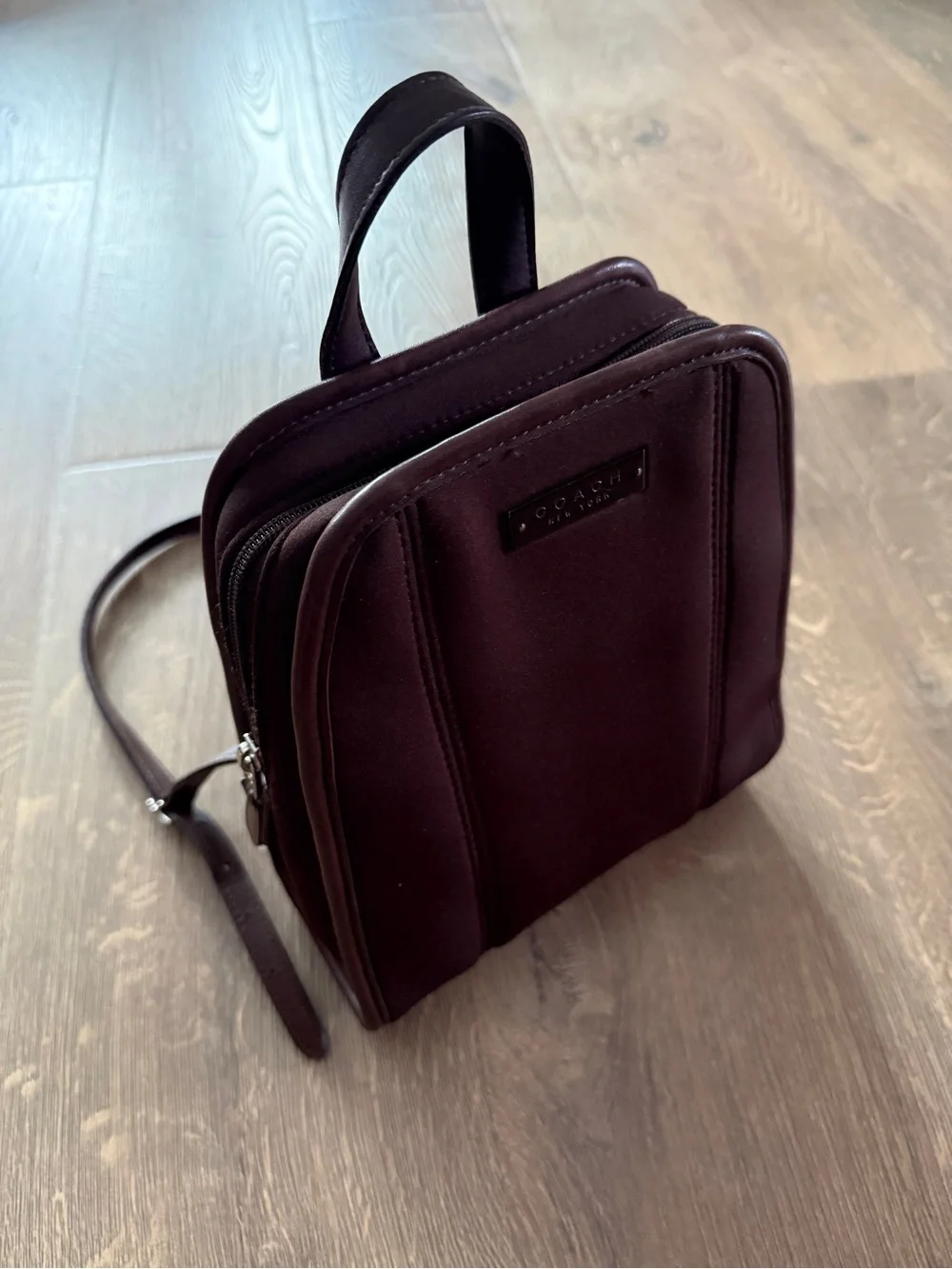 VINTAGE COACH neoprene and leather backpack, model 6215